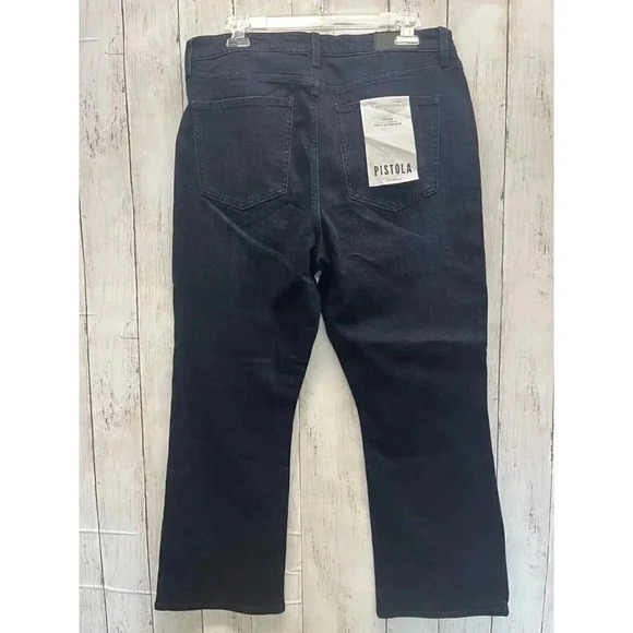 NWT PISTOLA LOS ANGELAS WOMENS SIZE 32 DARK BLUE WIDE LEG LENNON HIGH RISE - Picture 2 of 10